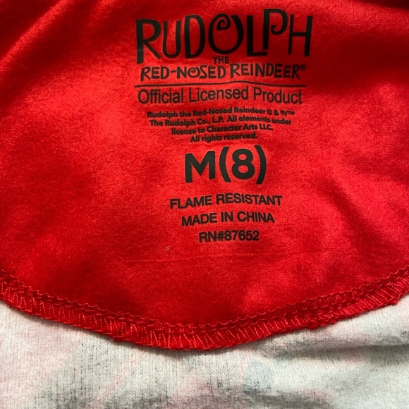 Rudolph Girl's Plaid 'Oh Deer' Button Down Flannel Christmas Pajama Set - Picture 8 of 10